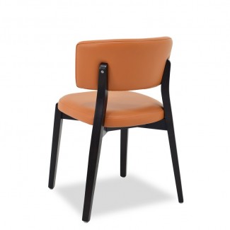Galia 2 Beechwood Mid Century Modern Commercial Hospitality Restaurant Indoor Custom Upholstered Dining Side Chair